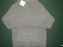 Nwts Croft & Barrow Womens medium M gray & sparkle cotton full zipper in Naperville, Illinois