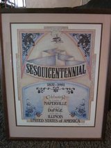 Naperville Sesquicentennial Print 1831-1981 Framed Limited Edition 300 in Naperville, Illinois